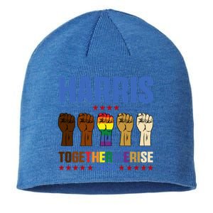 Harris Together We Rise 2024 Funny Voting For Kamala Harris Gift Sustainable Beanie