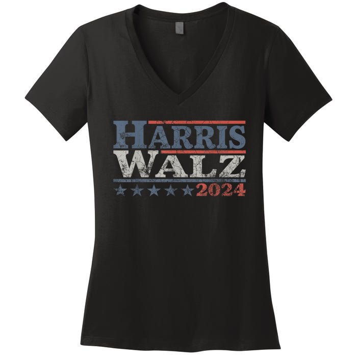 Harris Tim Waltz 2024 Kamala Harris Waltz 2024 Election Gift Women's V-Neck T-Shirt