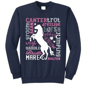 Horse Typography Word Art Equestrian Horseback Riding Sweatshirt