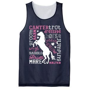 Horse Typography Word Art Equestrian Horseback Riding Mesh Reversible Basketball Jersey Tank