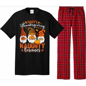 Happy Thanksgiving With My Naughty Gnomes Three Fall Gnomes Pajama Set