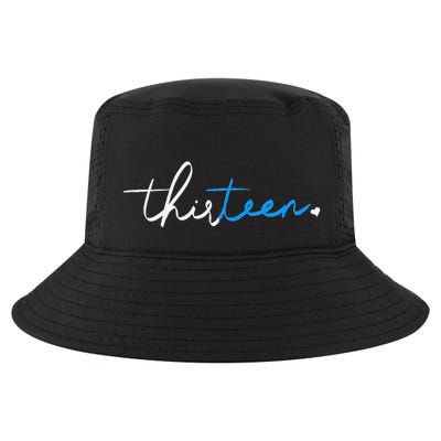 Handwritten Thirteen White And Blue Cool Comfort Performance Bucket Hat