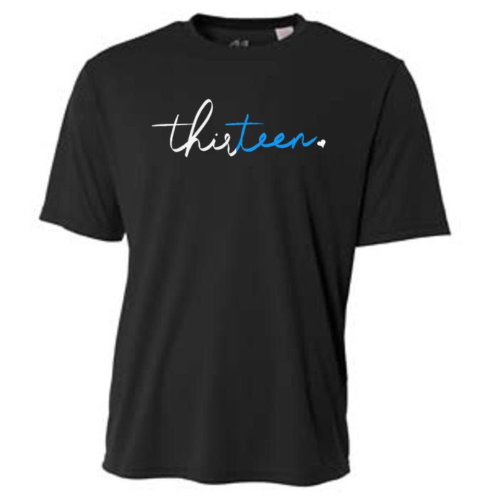 Handwritten Thirteen White And Blue Cooling Performance Crew T-Shirt