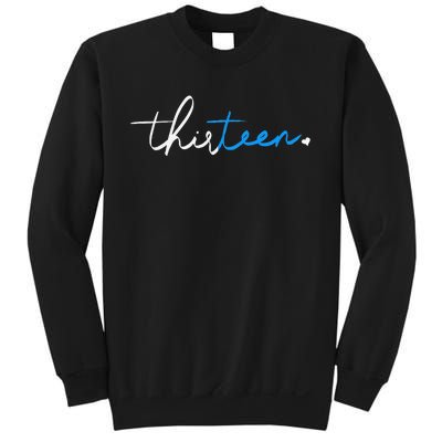 Handwritten Thirteen White And Blue Sweatshirt