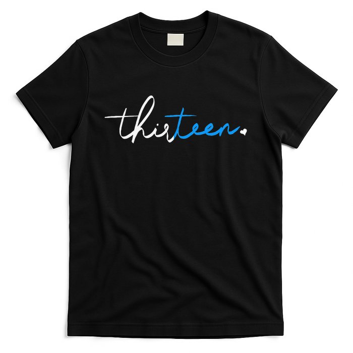 Handwritten Thirteen White And Blue T-Shirt