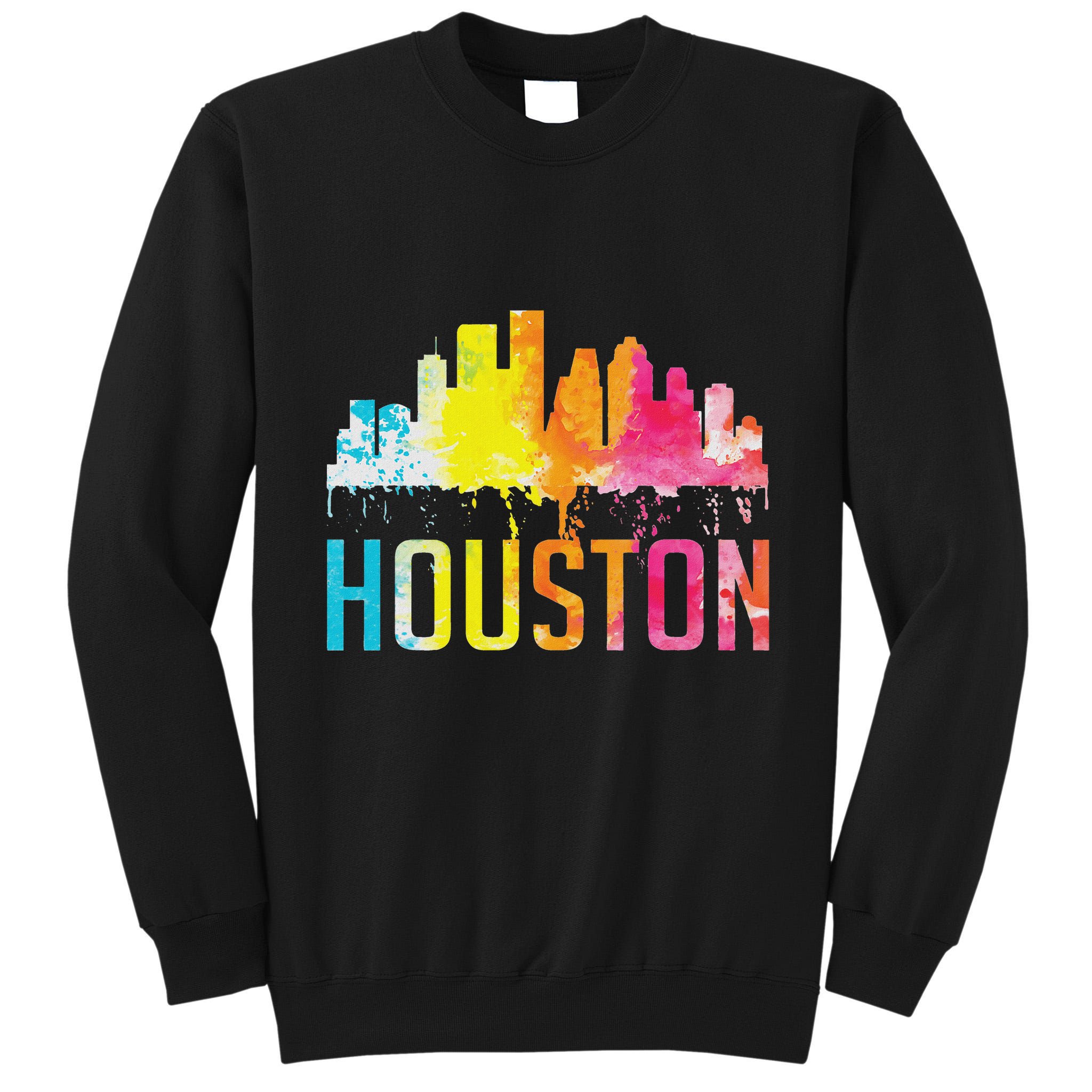 Houston Texas Watercolor Skyline Home State Souvenir Gift Tall Sweatshirt