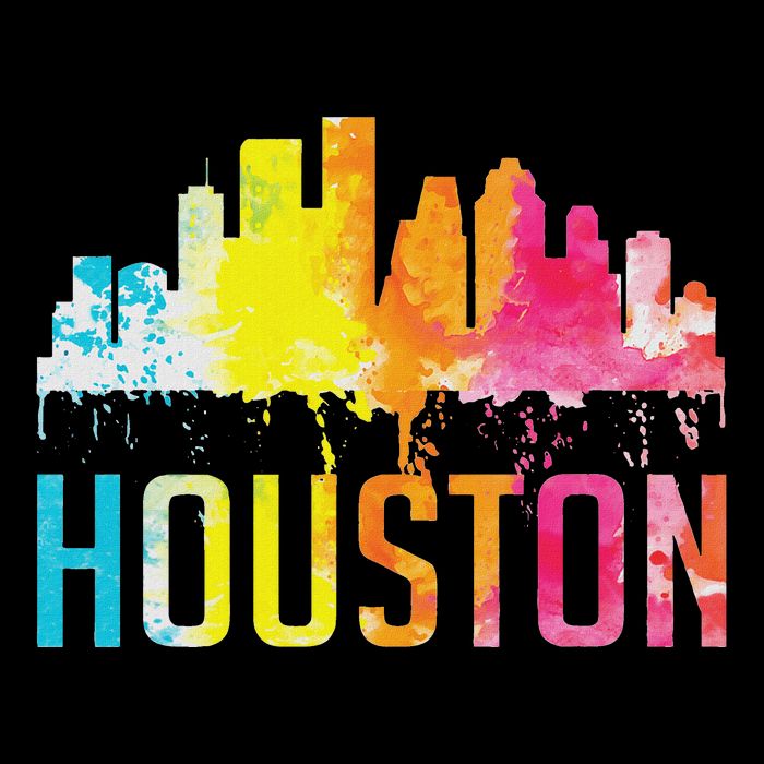 Houston Texas Watercolor Skyline Home State Souvenir Gift Visor