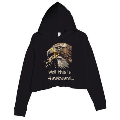 Hawk Tua Well This Is Hawkward Funny Viral Video Crop Fleece Hoodie