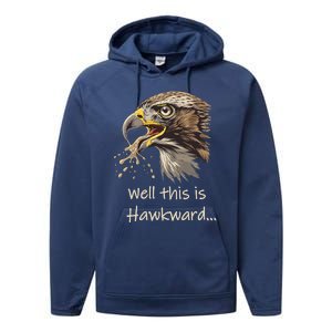 Hawk Tua Well This Is Hawkward Funny Viral Video Performance Fleece Hoodie