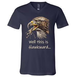 Hawk Tua Well This Is Hawkward Funny Viral Video V-Neck T-Shirt