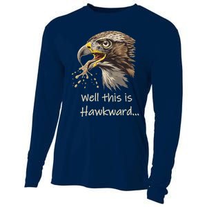 Hawk Tua Well This Is Hawkward Funny Viral Video Cooling Performance Long Sleeve Crew