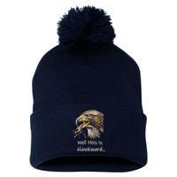 Hawk Tua Well This Is Hawkward Funny Viral Video Pom Pom 12in Knit Beanie