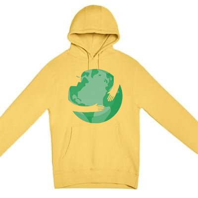 HUGGING THE WORLD EARTH DAY ENVIRONMENTAL AWARENESS Premium Pullover Hoodie