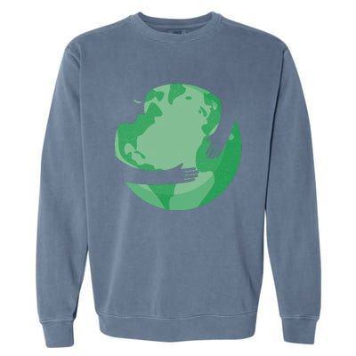 HUGGING THE WORLD EARTH DAY ENVIRONMENTAL AWARENESS Garment-Dyed Sweatshirt