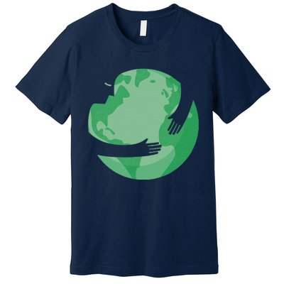 HUGGING THE WORLD EARTH DAY ENVIRONMENTAL AWARENESS Premium T-Shirt