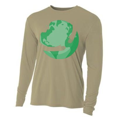 HUGGING THE WORLD EARTH DAY ENVIRONMENTAL AWARENESS Cooling Performance Long Sleeve Crew