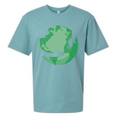 HUGGING THE WORLD EARTH DAY ENVIRONMENTAL AWARENESS Sueded Cloud Jersey T-Shirt