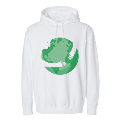 HUGGING THE WORLD EARTH DAY ENVIRONMENTAL AWARENESS Garment-Dyed Fleece Hoodie