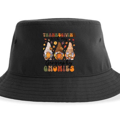 Happy Thanksgiving With My Geography Gnomies Teacher Gnomes Gift Sustainable Bucket Hat