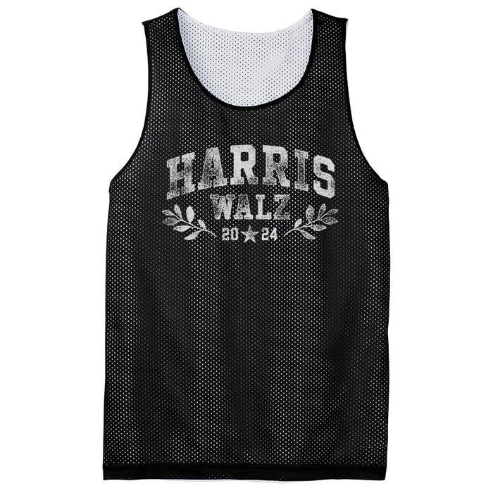 Harris Tim Walz Crest Vintage Arch Women Harris Waltz 2024 Mesh Reversible Basketball Jersey Tank