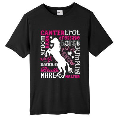 Horse Typography Word Art Girls Horseback Riding Equestrian T Tall Fusion ChromaSoft Performance T-Shirt