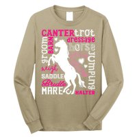 Horse Typography Word Art Girls Horseback Riding Equestrian T Long Sleeve Shirt