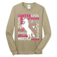 Horse Typography Word Art Girls Horseback Riding Equestrian T Tall Long Sleeve T-Shirt