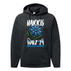 Harris Tim Walz Unity Over Division Harris Walz Waltz 2024 Performance Fleece Hoodie