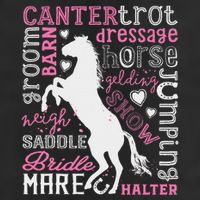 Horse Typography Word Art Horseback Riding Equestrian Hat