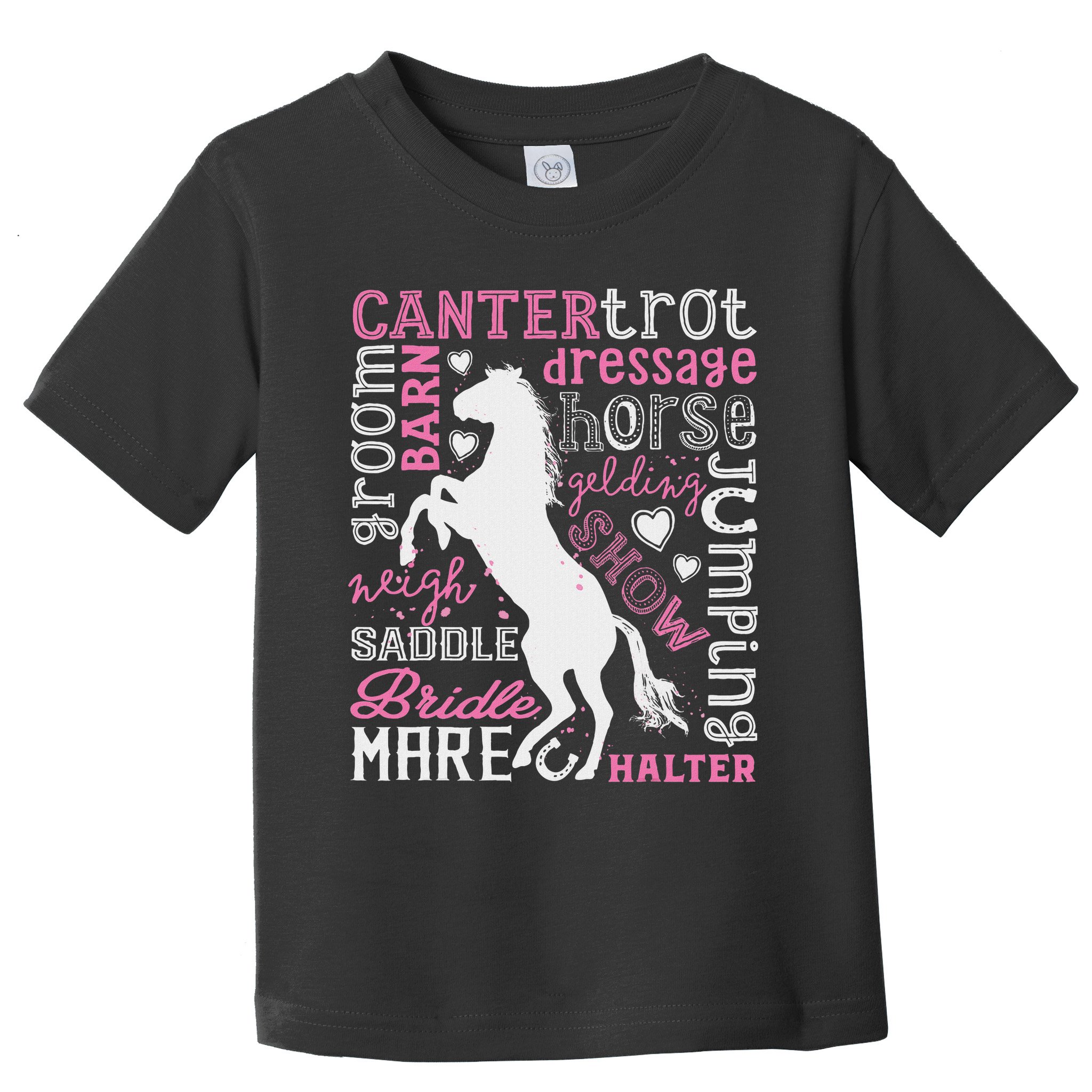 Horse Typography Word Art Horseback Riding Equestrian Toddler T-Shirt