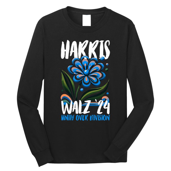 Harris Tim Walz Unity Over Division Harris Walz Waltz 2024 Long Sleeve Shirt