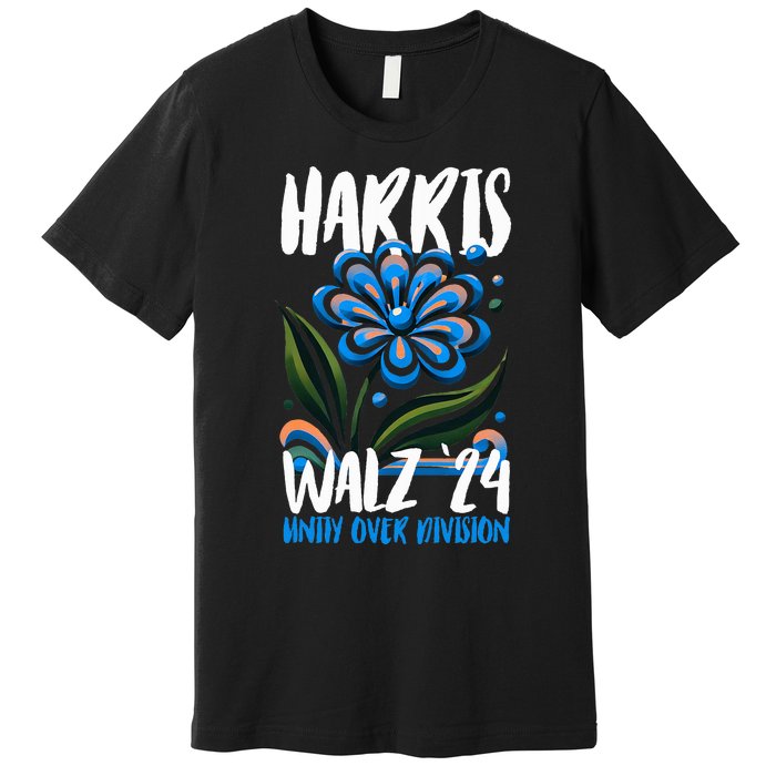 Harris Tim Walz Unity Over Division Harris Walz Waltz 2024 Premium T-Shirt