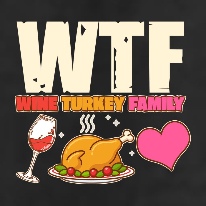 Holiday Time WTF Wine Turkey Family 7 Panel Mesh Trucker Snapback Hat