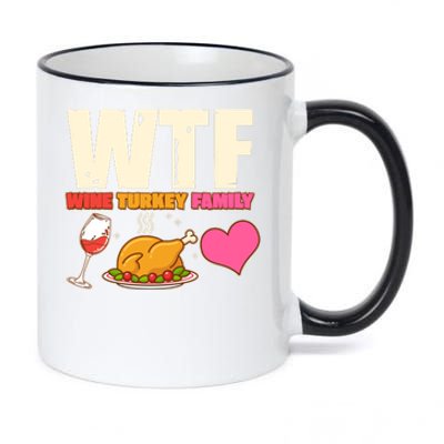 Holiday Time WTF Wine Turkey Family 11oz Black Color Changing Mug