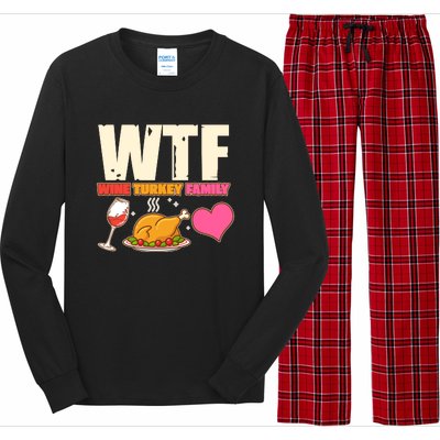 Holiday Time WTF Wine Turkey Family Long Sleeve Pajama Set