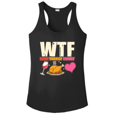 Holiday Time WTF Wine Turkey Family Ladies PosiCharge Competitor Racerback Tank