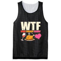 Holiday Time WTF Wine Turkey Family Mesh Reversible Basketball Jersey Tank