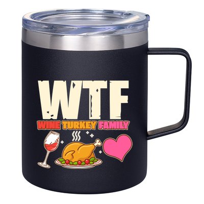 Holiday Time WTF Wine Turkey Family 12oz Stainless Steel Coffee Mug