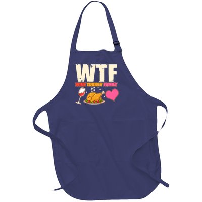 Holiday Time WTF Wine Turkey Family Full-Length Apron With Pockets