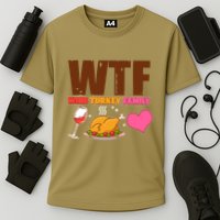 Holiday Time WTF Wine Turkey Family Cooling Performance Crew T-Shirt