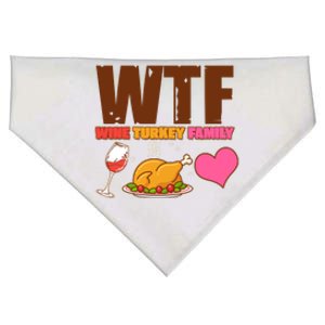 Holiday Time WTF Wine Turkey Family USA-Made Doggie Bandana