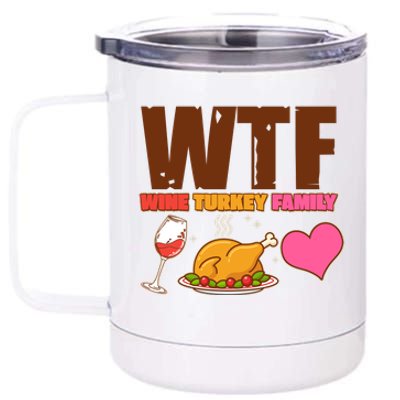 Holiday Time WTF Wine Turkey Family 12 oz Stainless Steel Tumbler Cup