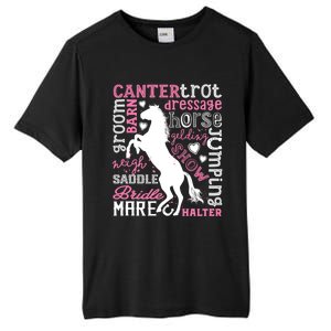 Horse Typography Word Art Equestrian Horseback Riding Gift Tall Fusion ChromaSoft Performance T-Shirt