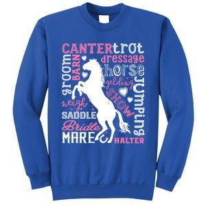 Horse Typography Word Art Equestrian Horseback Riding Gift Sweatshirt