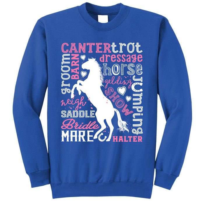 Horse Typography Word Art Equestrian Horseback Riding Gift Sweatshirt