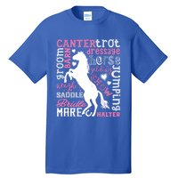 Horse Typography Word Art Equestrian Horseback Riding Gift Tall T-Shirt