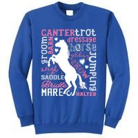 Horse Typography Word Art Equestrian Horseback Riding Gift Tall Sweatshirt