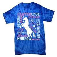 Horse Typography Word Art Equestrian Horseback Riding Gift Tie-Dye T-Shirt