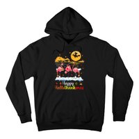 Halloween Thanksgiving Xmas Happy Hallo Thanksmas Flamingo Hoodie