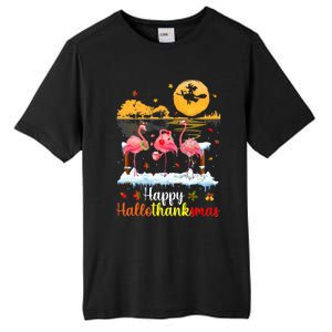 Halloween Thanksgiving Xmas Happy Hallo Thanksmas Flamingo Tall Fusion ChromaSoft Performance T-Shirt